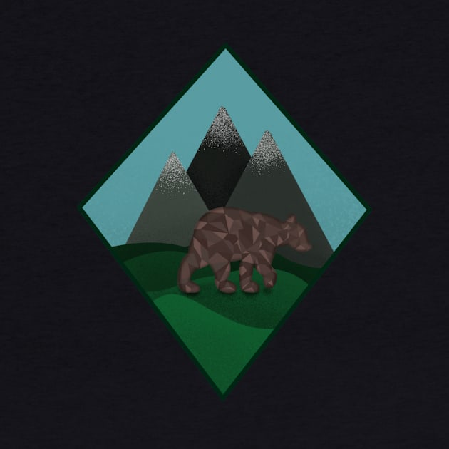 Geometric Bear and Mountains by Roommates